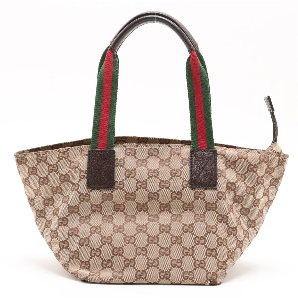 Gucci GG Canvas Mini Boat Tote — with Web Stripe