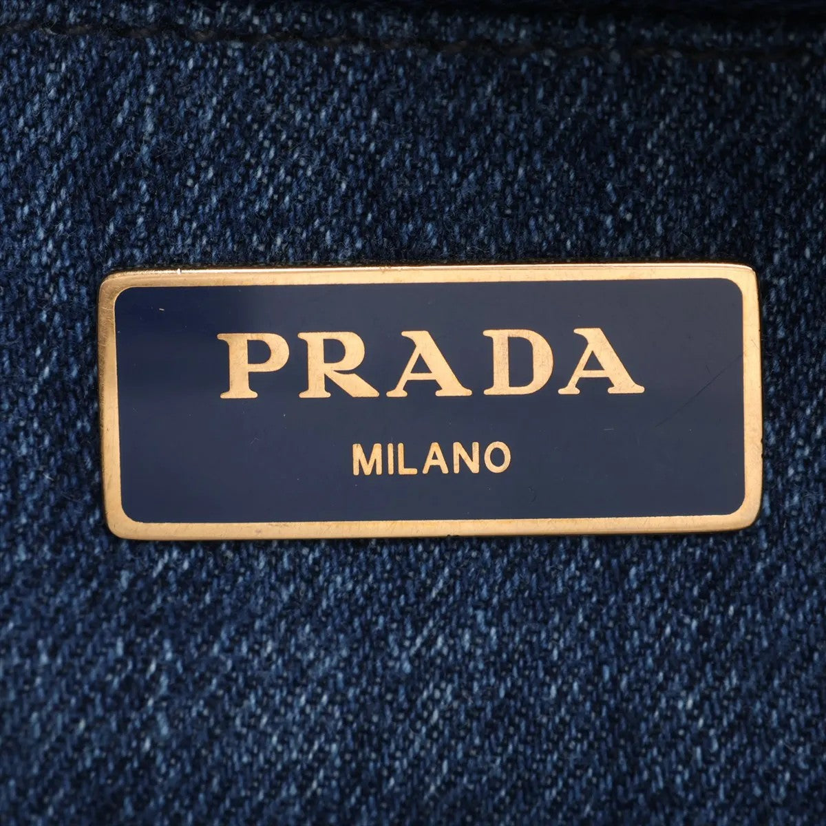 Prada Canapa Handbag Denim Blue
