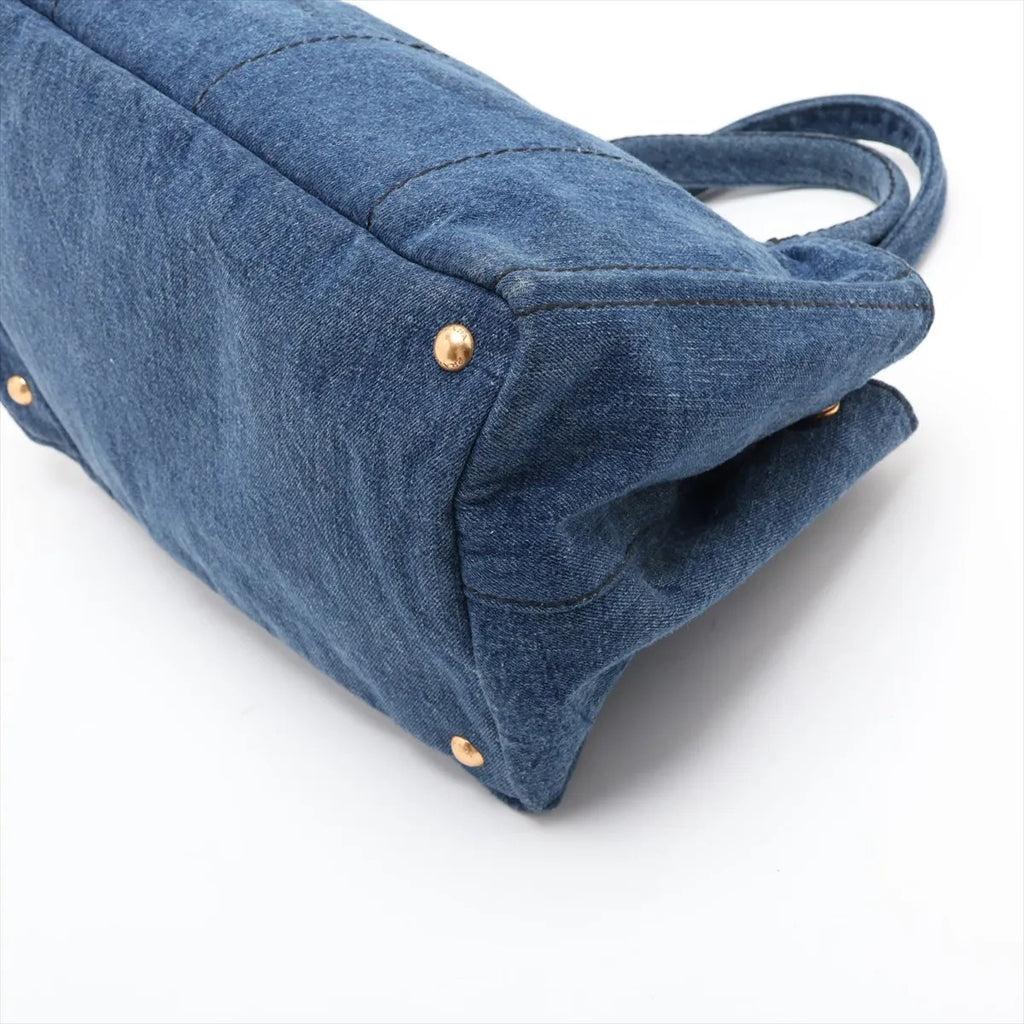 Prada Canapa Handbag Denim Blue
