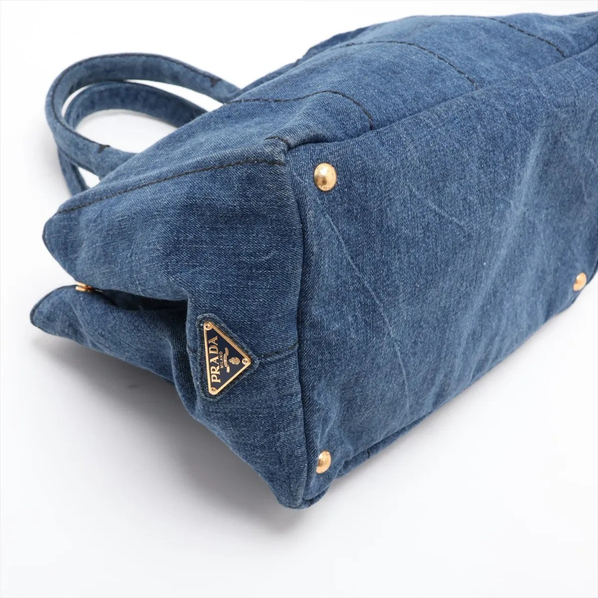 Prada Canapa Handbag Denim Blue