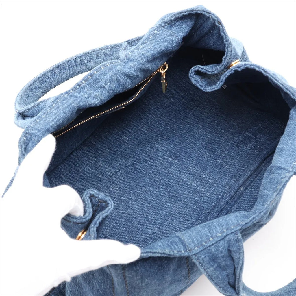 Prada Canapa Handbag Denim Blue