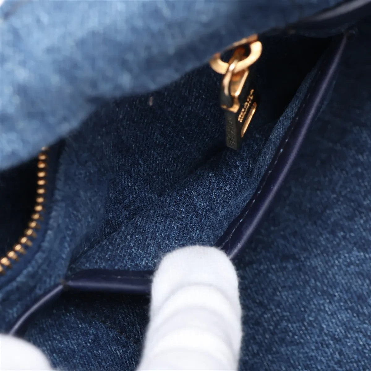 Prada Canapa Handbag Denim Blue