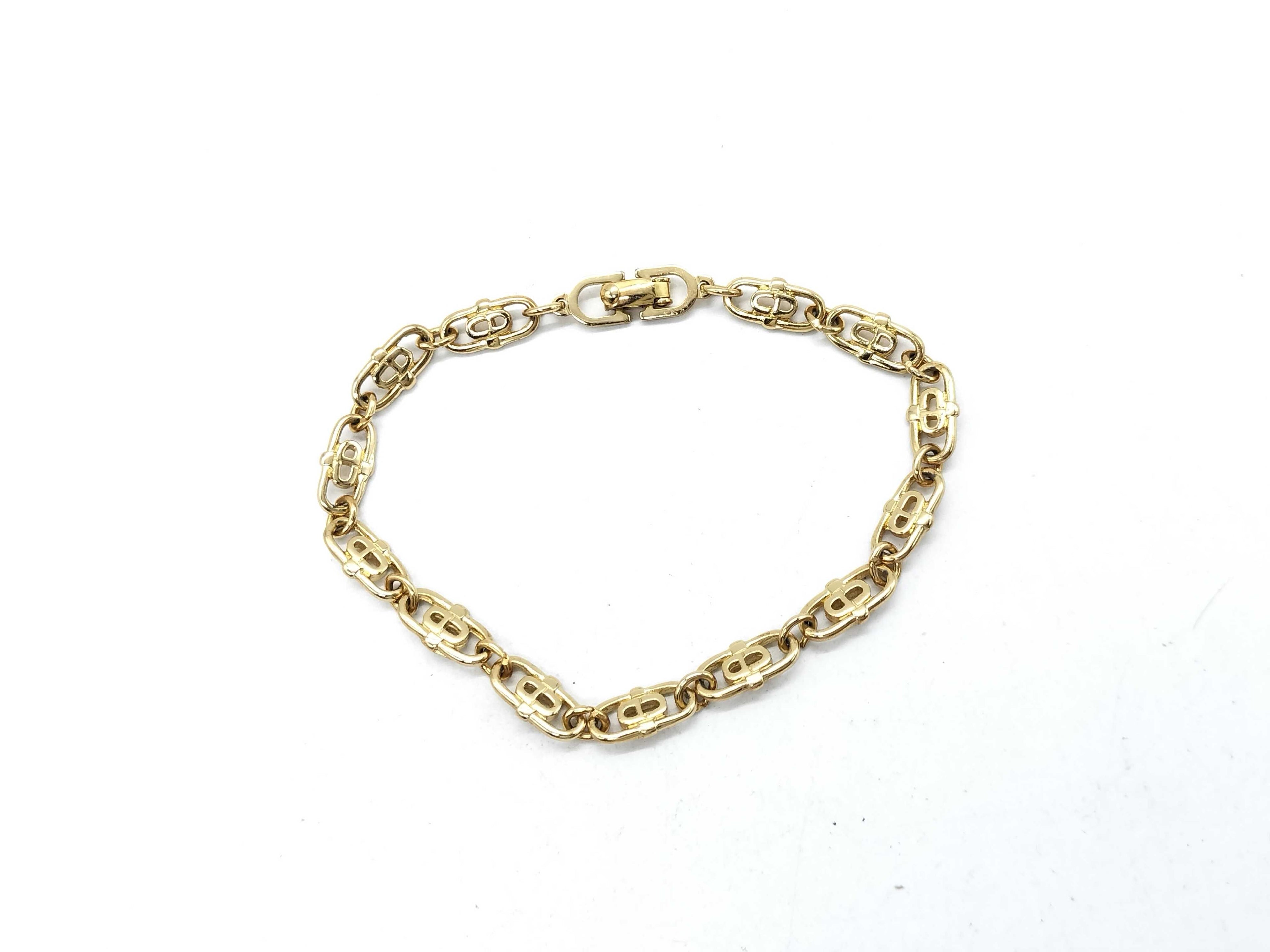 Christian Dior Gold-Tone CD Chain Bracelet