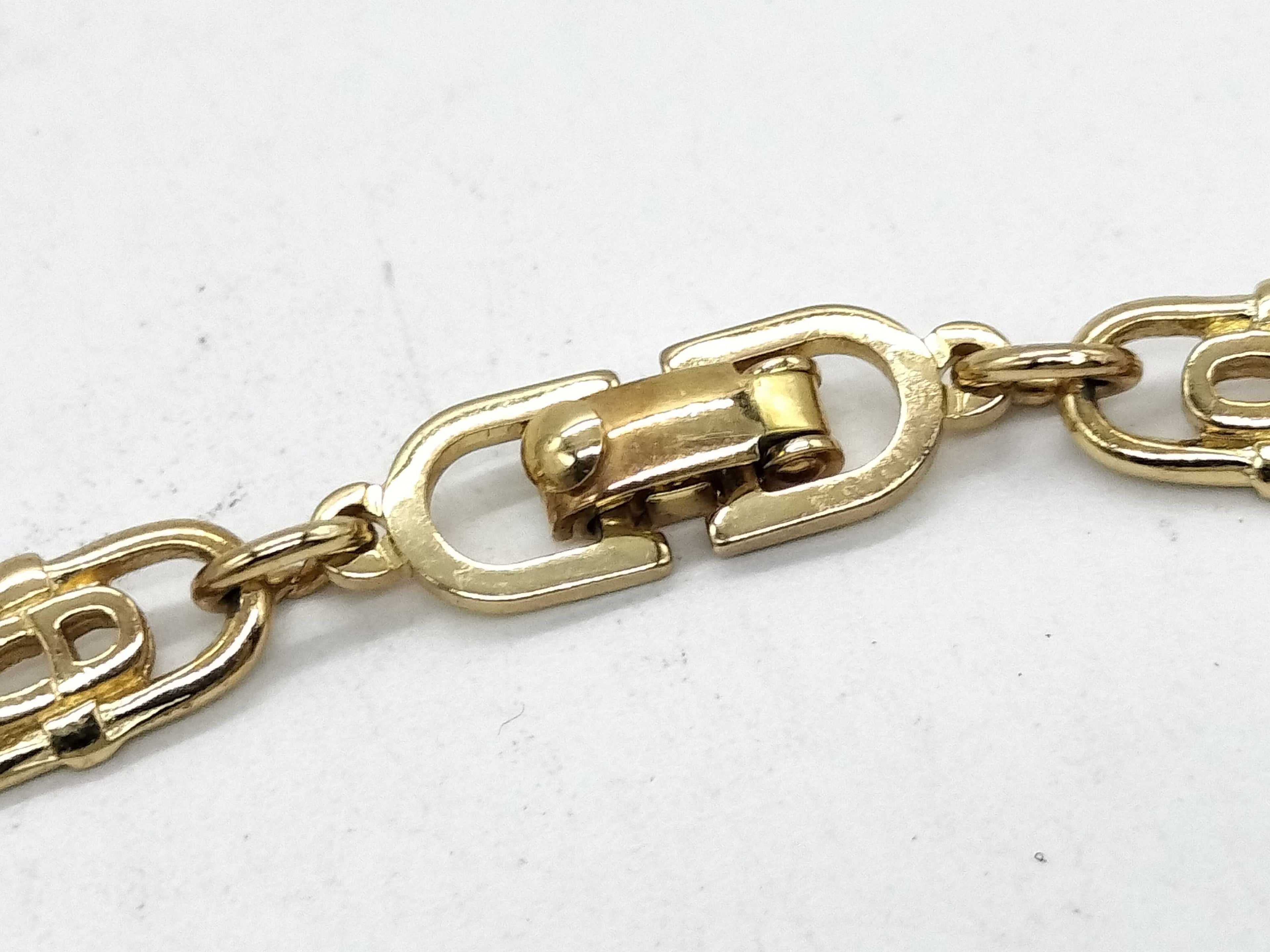 Christian Dior Gold-Tone CD Chain Bracelet