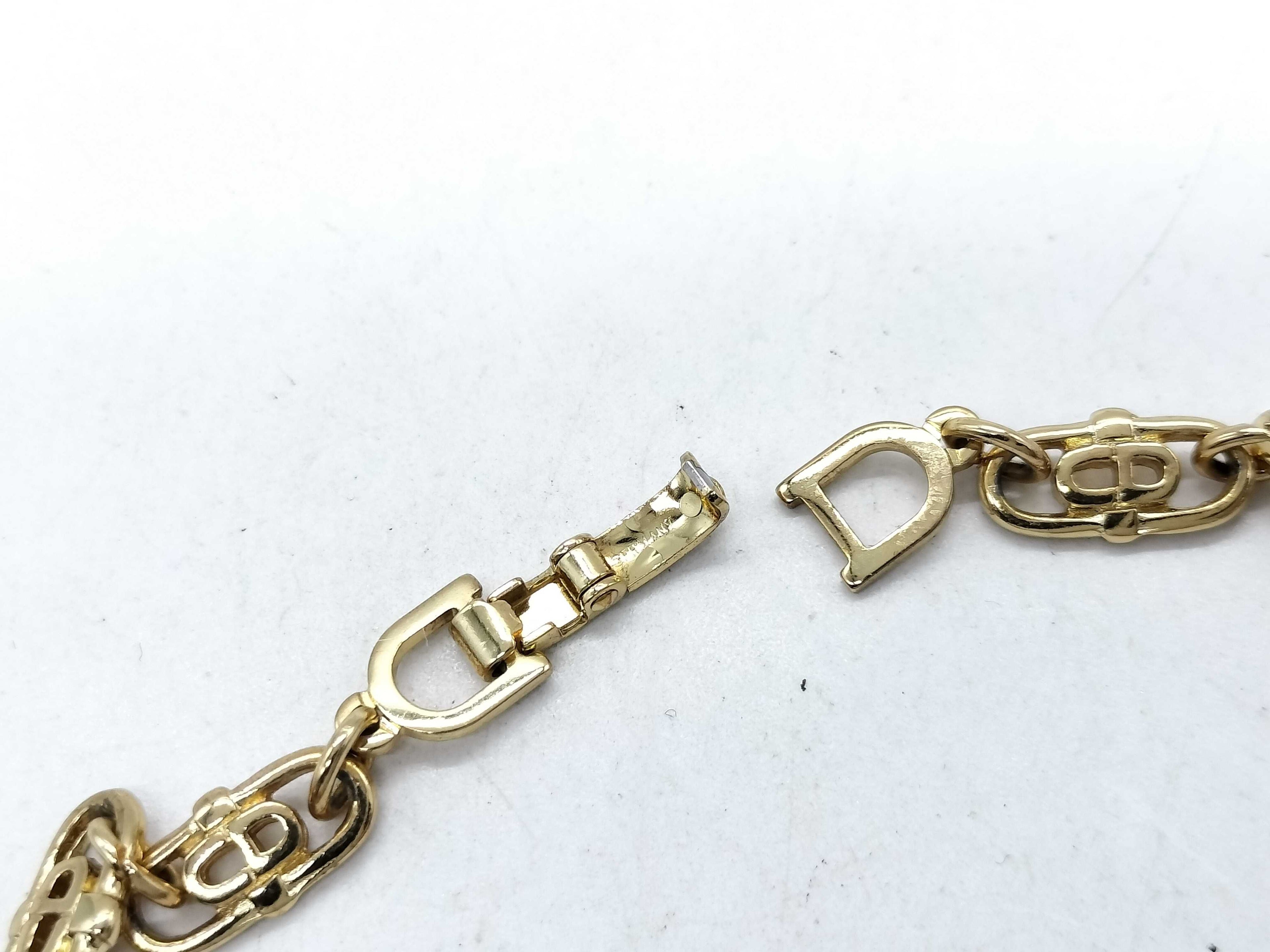 Christian Dior Gold-Tone CD Chain Bracelet
