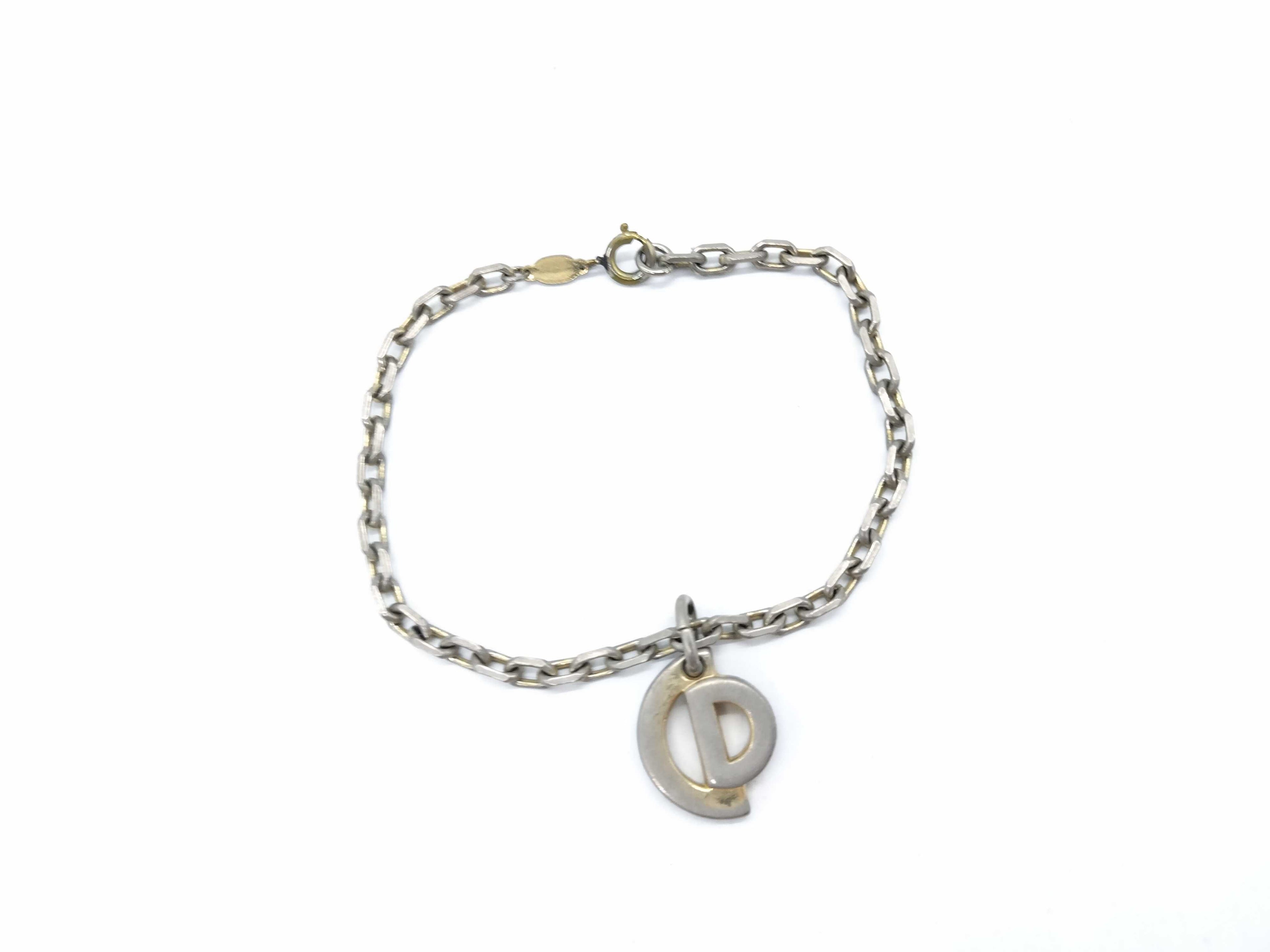 Vintage Christian Dior Logo Charm Bracelet