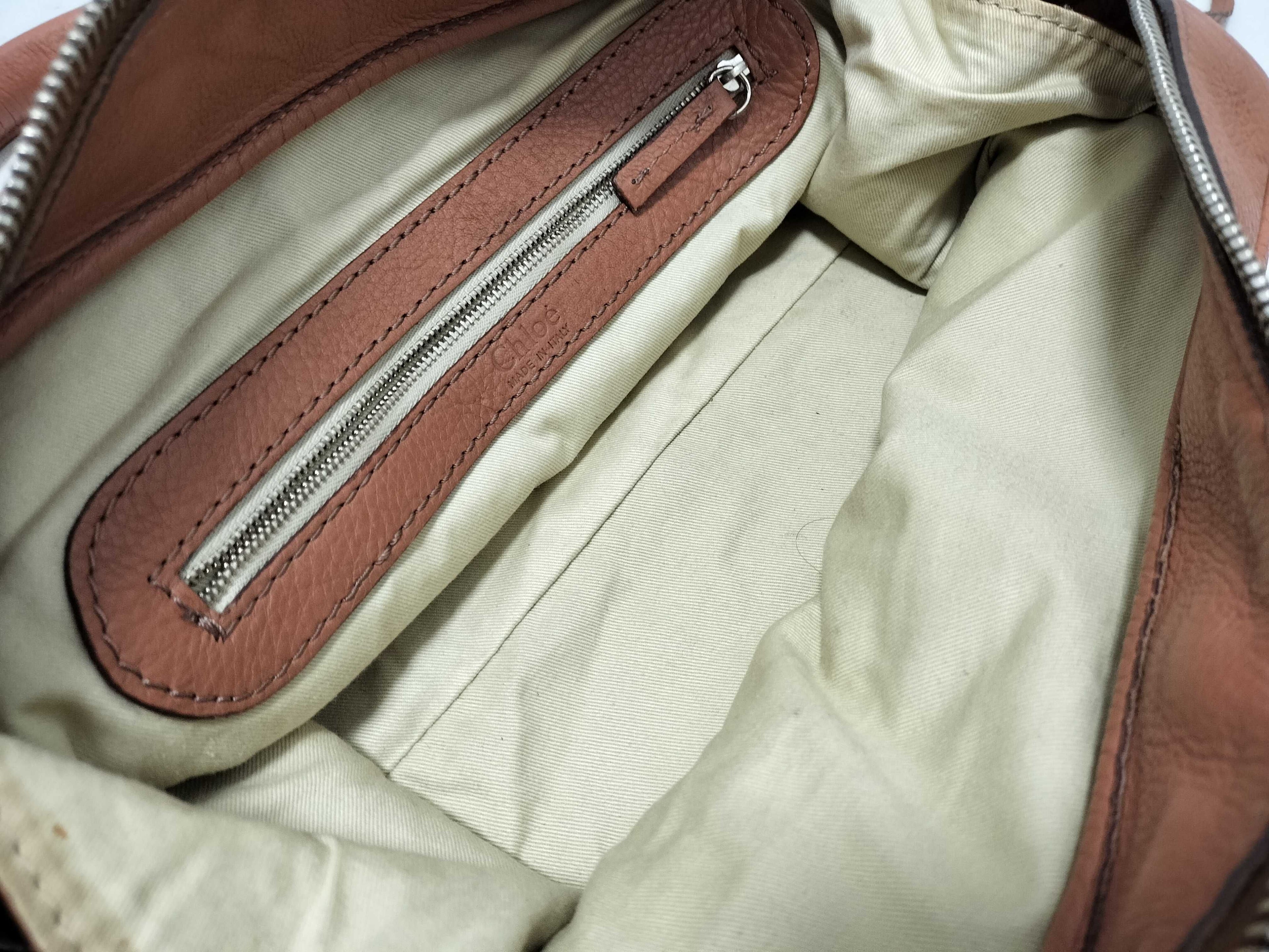 Chloé Paddington Lock Bag in Caramel Pebbled Leather
