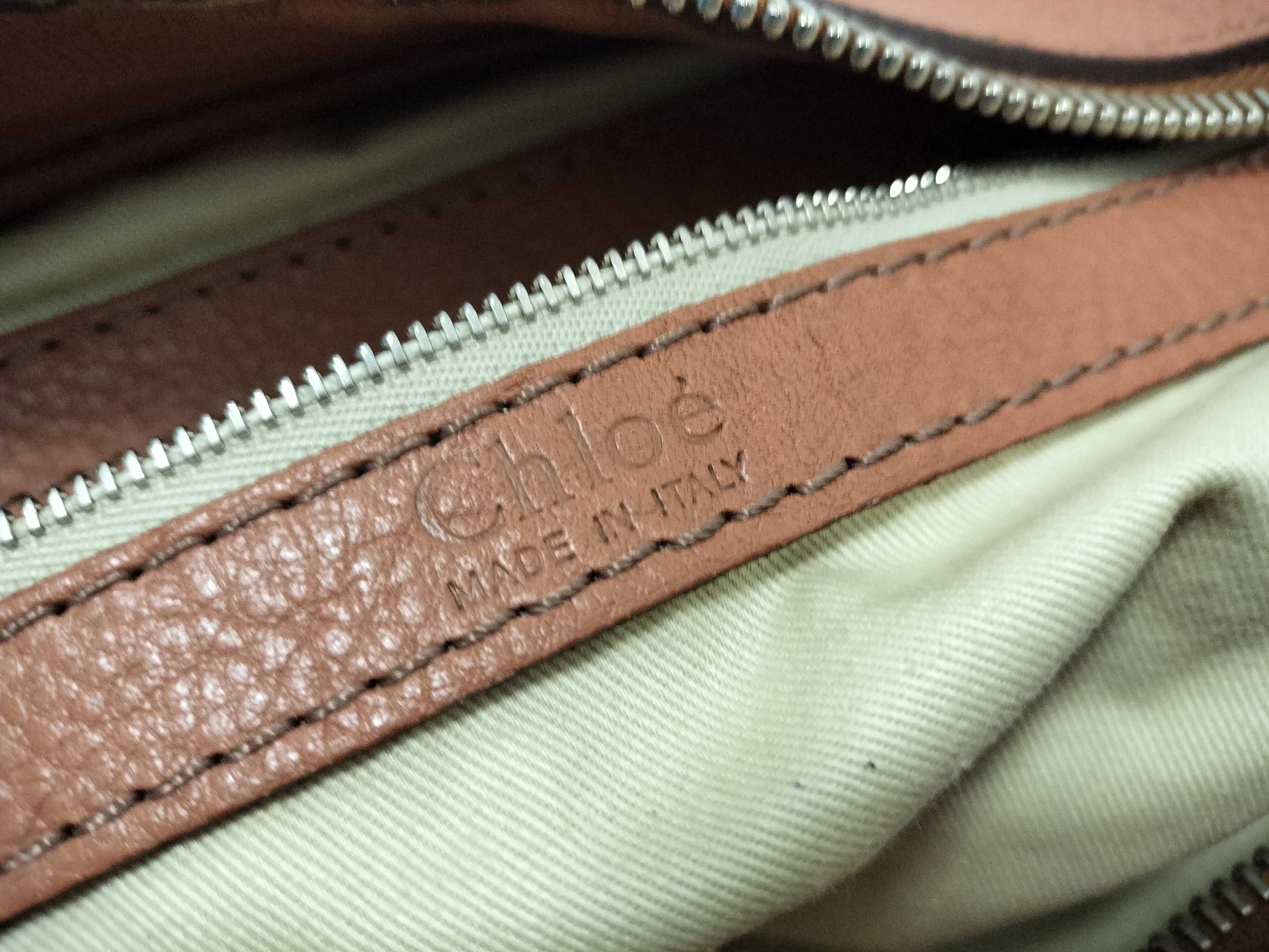 Chloé Paddington Lock Bag in Caramel Pebbled Leather