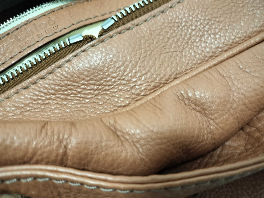 Chloé Paddington Lock Bag in Caramel Pebbled Leather