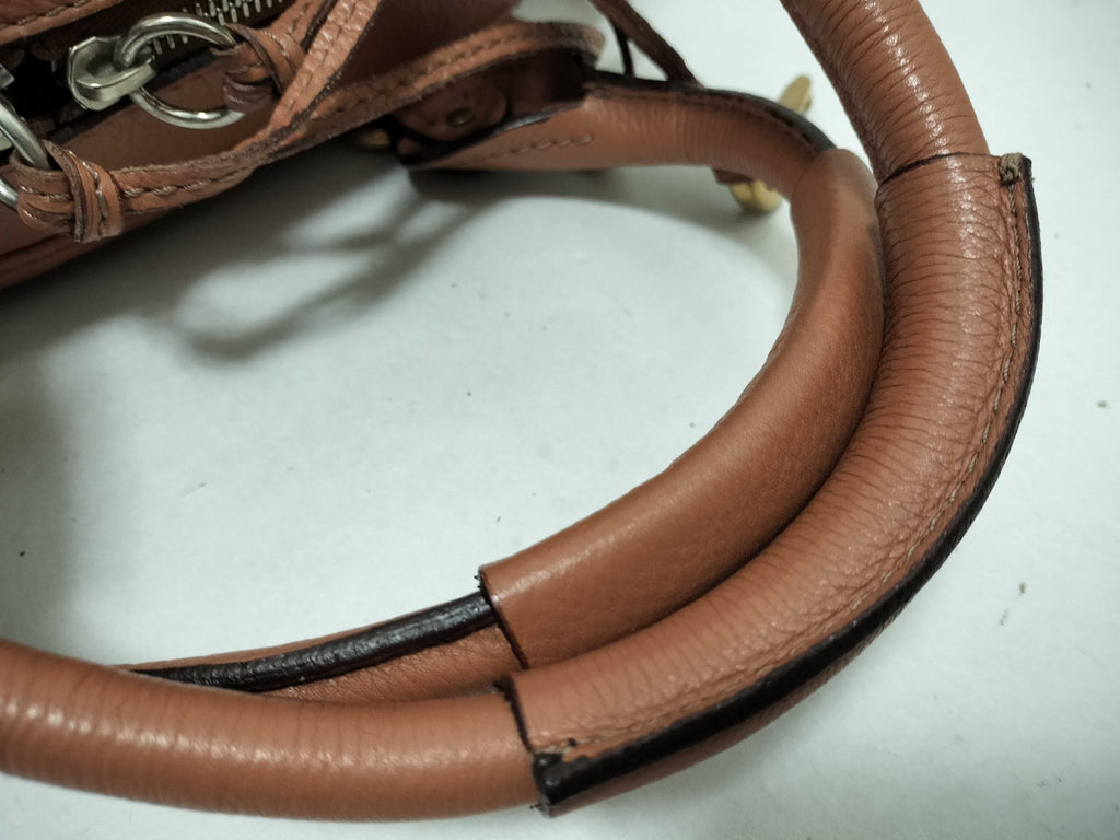 Chloé Paddington Lock Bag in Caramel Pebbled Leather
