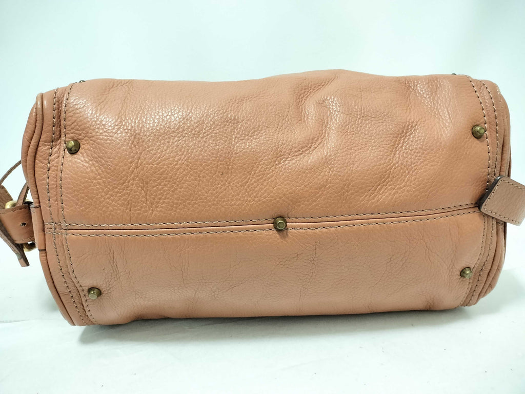 Chloé Paddington Lock Bag in Caramel Pebbled Leather