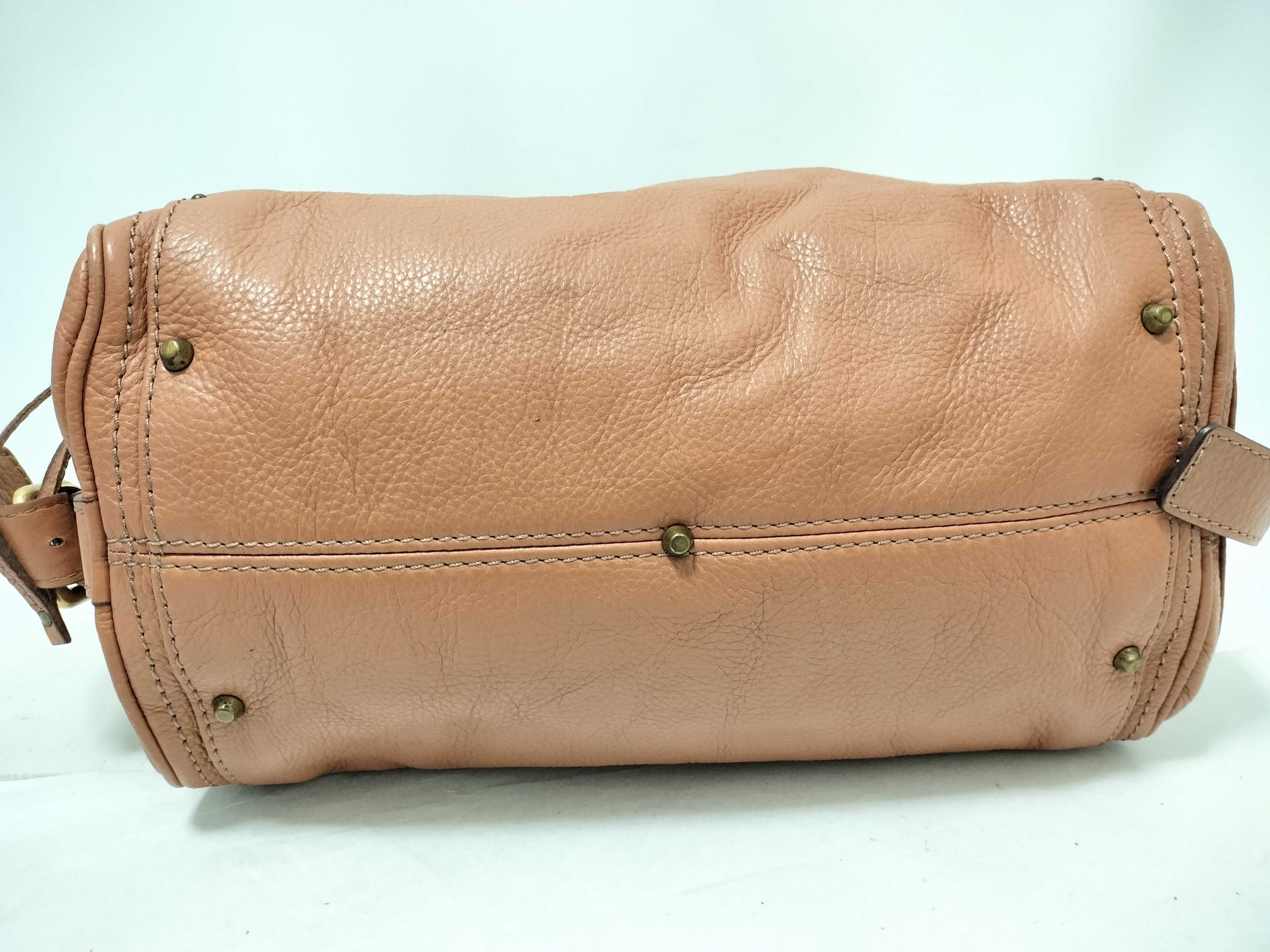 Chloé Paddington Lock Bag in Caramel Pebbled Leather