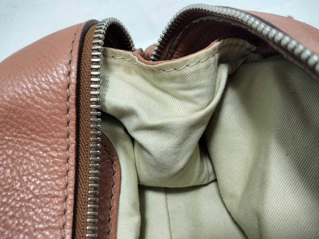 Chloé Paddington Lock Bag in Caramel Pebbled Leather
