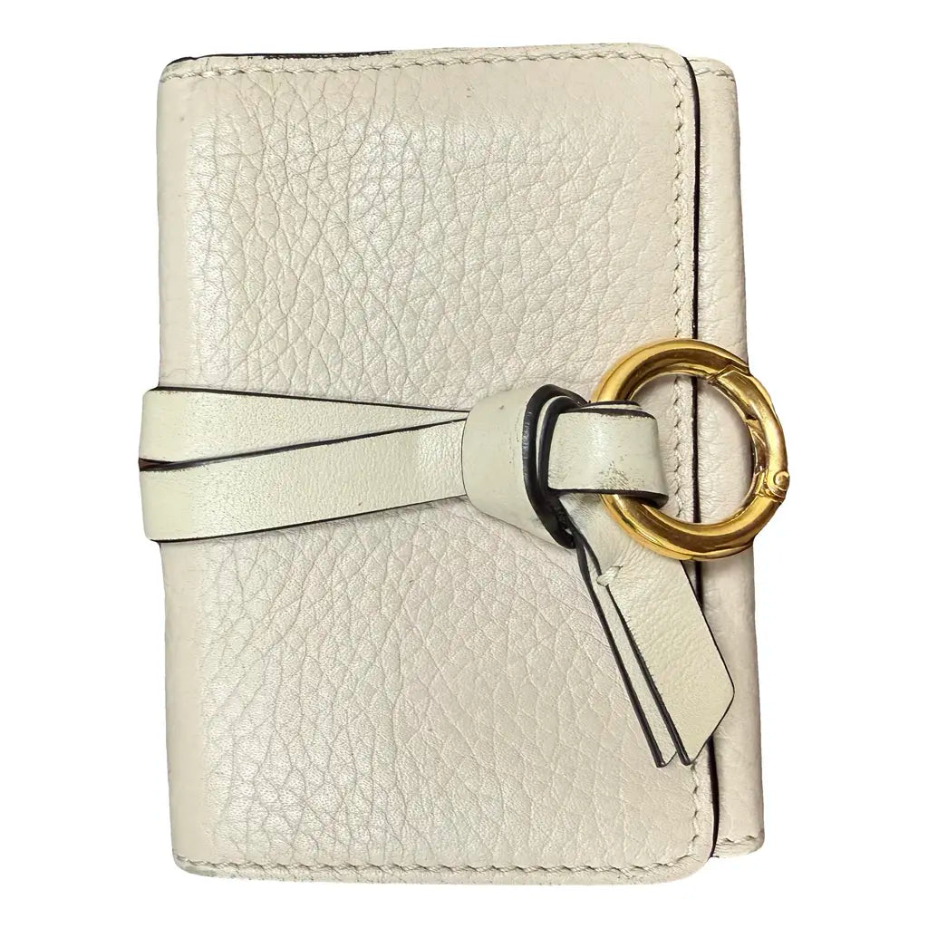 Chloé Alphabet Trifold Wallet in Cement Beige