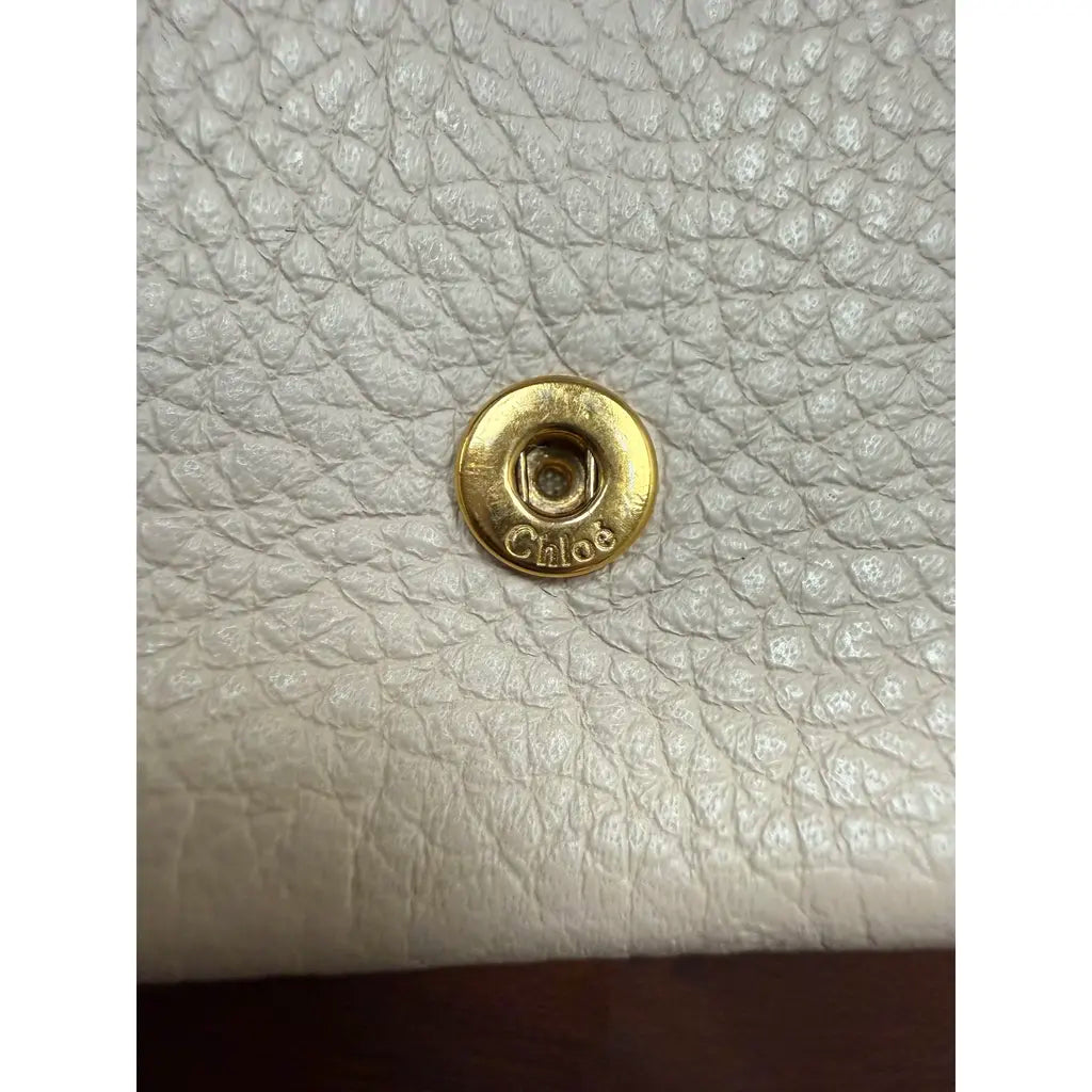 Chloé Alphabet Trifold Wallet in Cement Beige