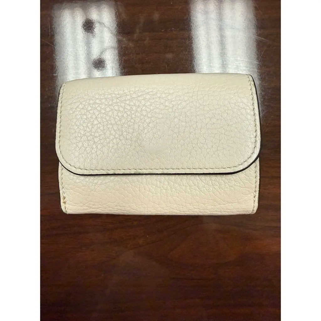 Chloé Alphabet Trifold Wallet in Cement Beige