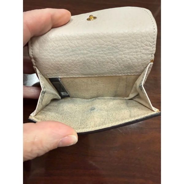 Chloé Alphabet Trifold Wallet in Cement Beige