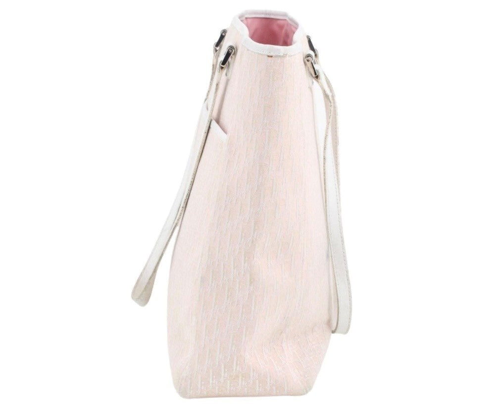 Christian Dior Pink Trotter Canvas Shoulder Tote