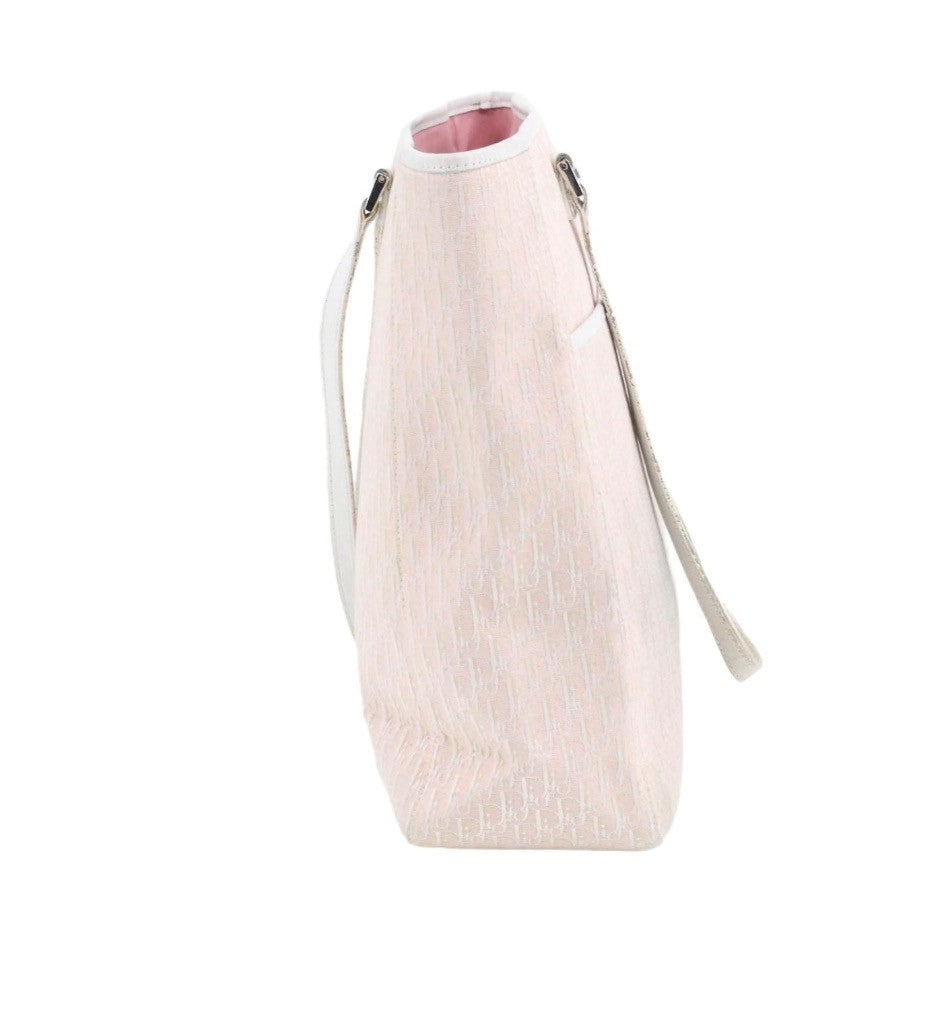 Christian Dior Pink Trotter Canvas Shoulder Tote