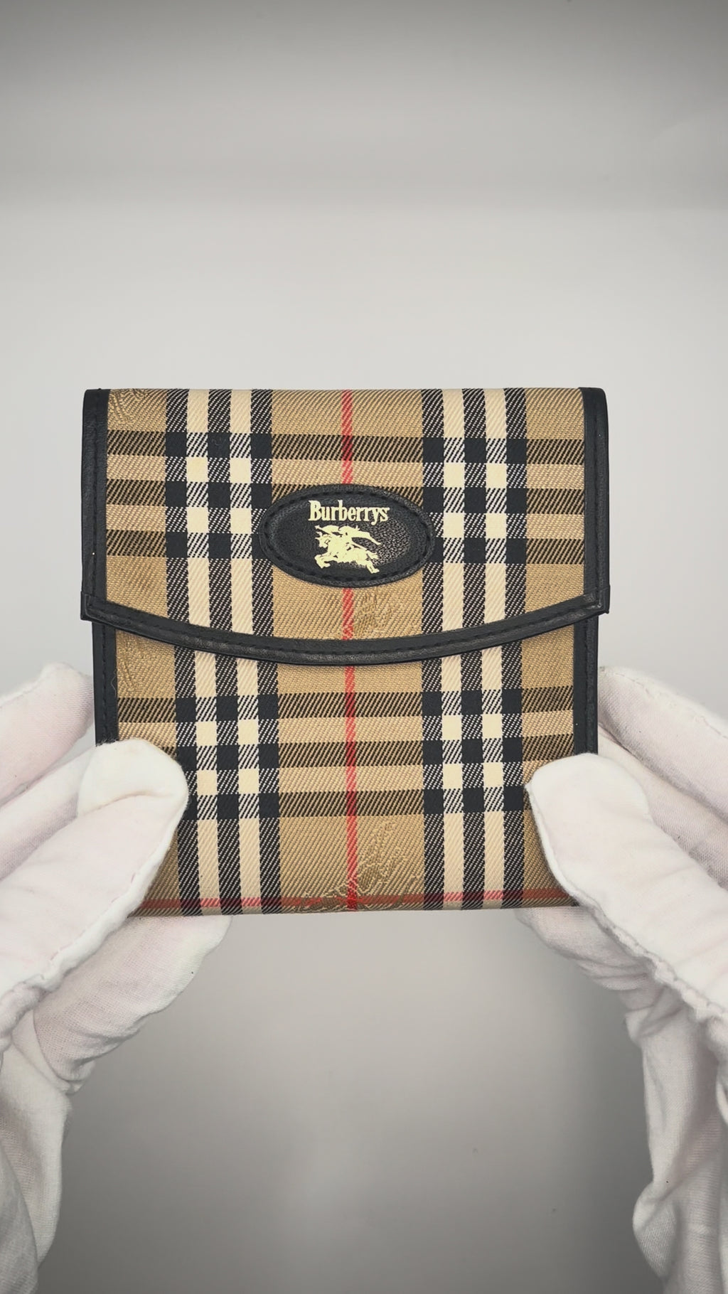 Burberry Vintage Nova Check Tri-Fold Wallet