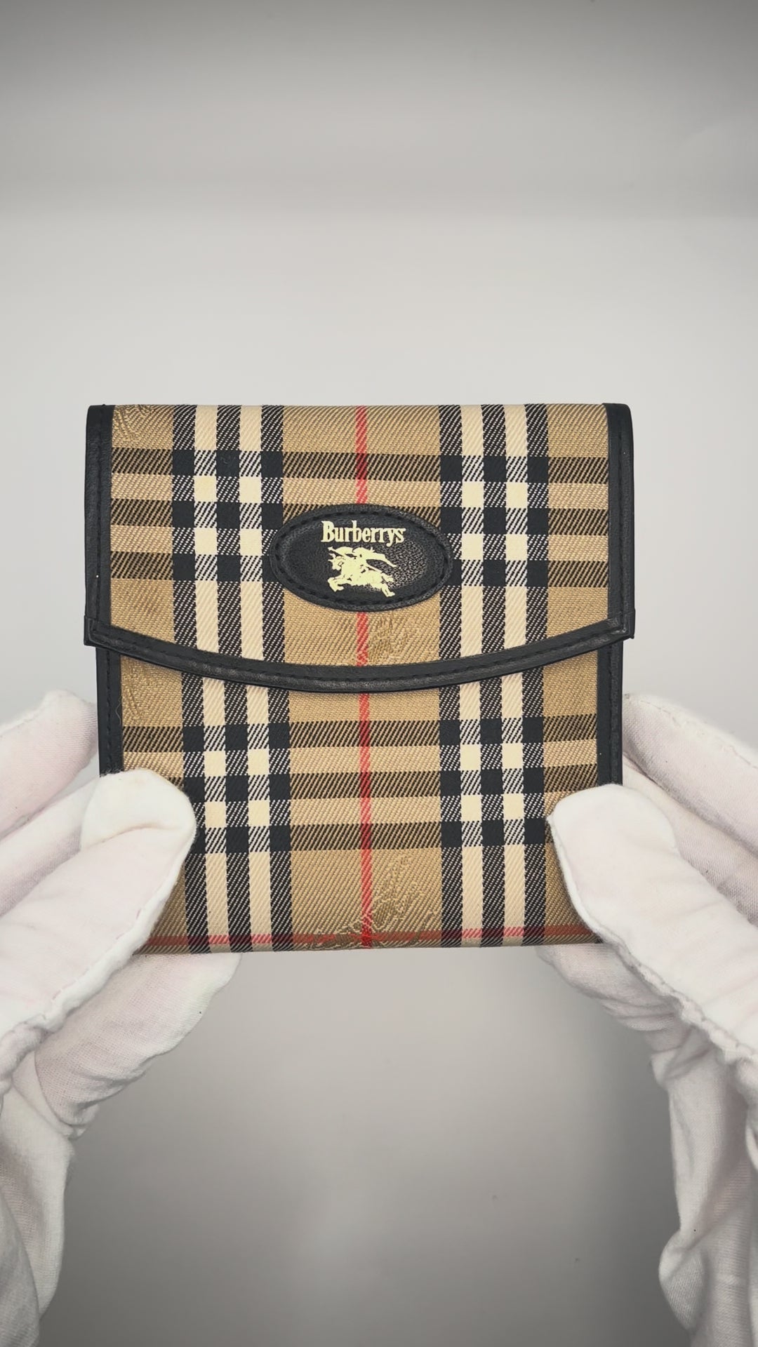 Burberry Vintage Nova Check Tri-Fold Wallet