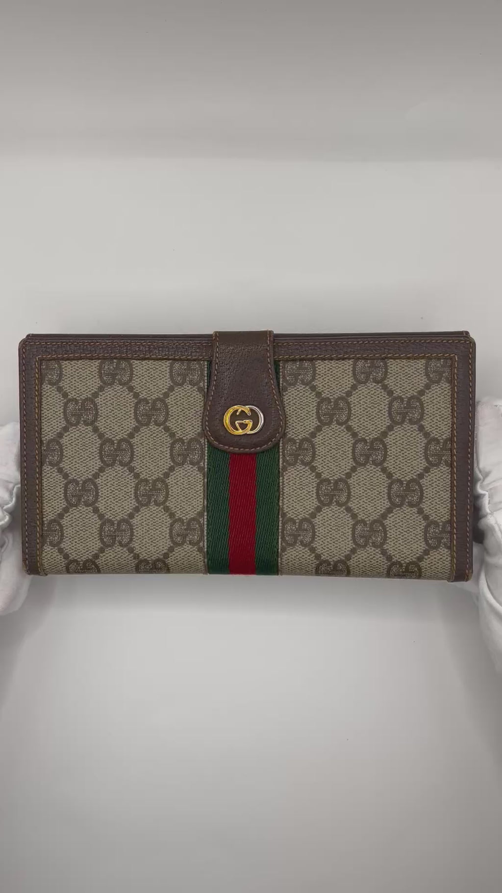 Gucci GG Supreme Web Stripe Long Wallet