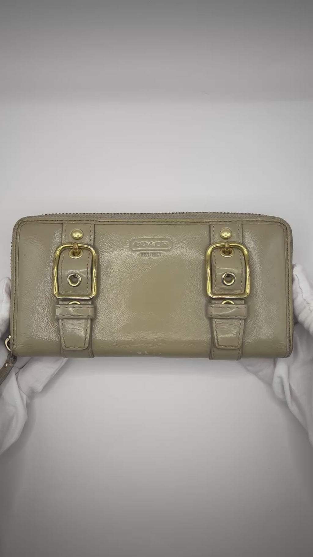 Coach Zoe Double Buckle Zip Around Wallet