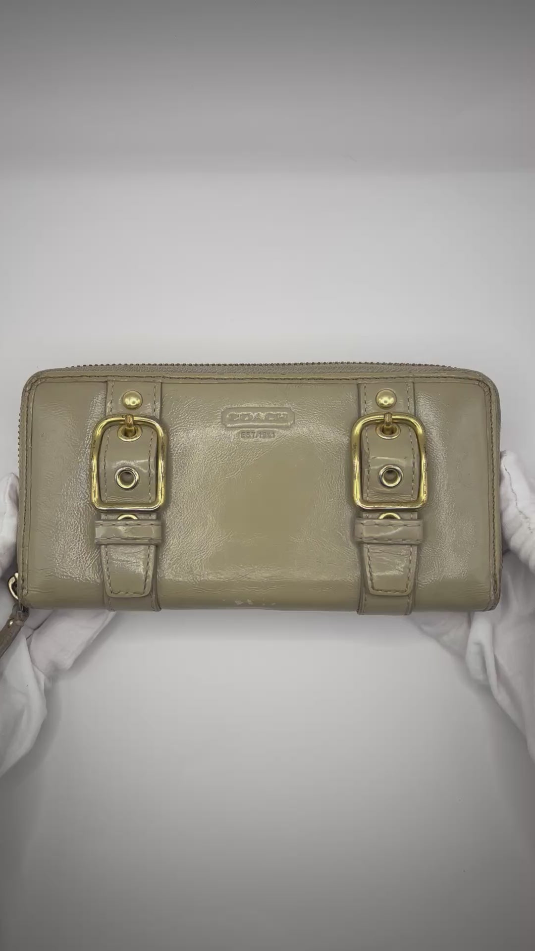 Coach Zoe Double Buckle Zip Around Wallet