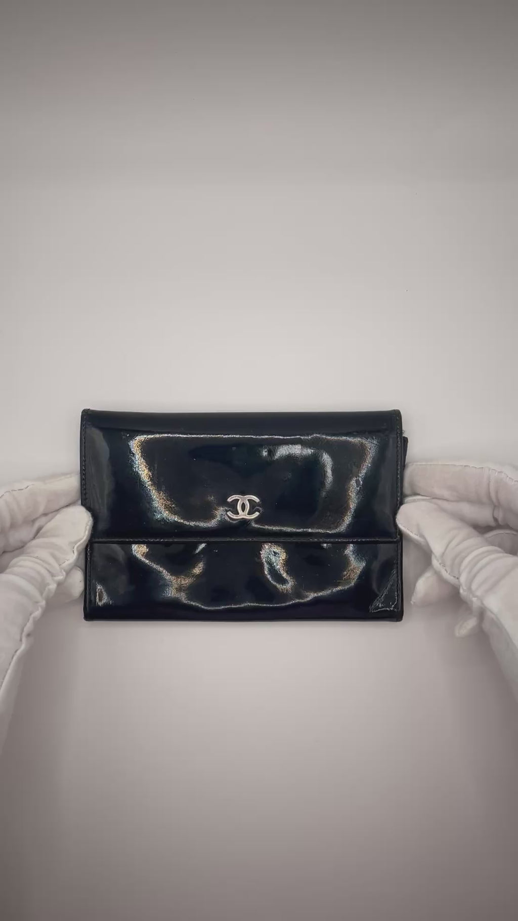 Chanel Black Patent Leather Wallet (2003–2004 Series)